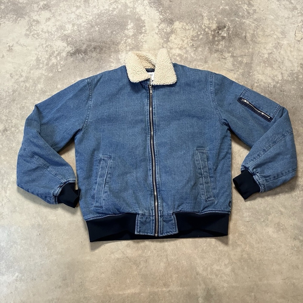 WESC Lumber Jacket Faux Sherpa Fleece Unisex Mens M Womens L Zip Streetwear